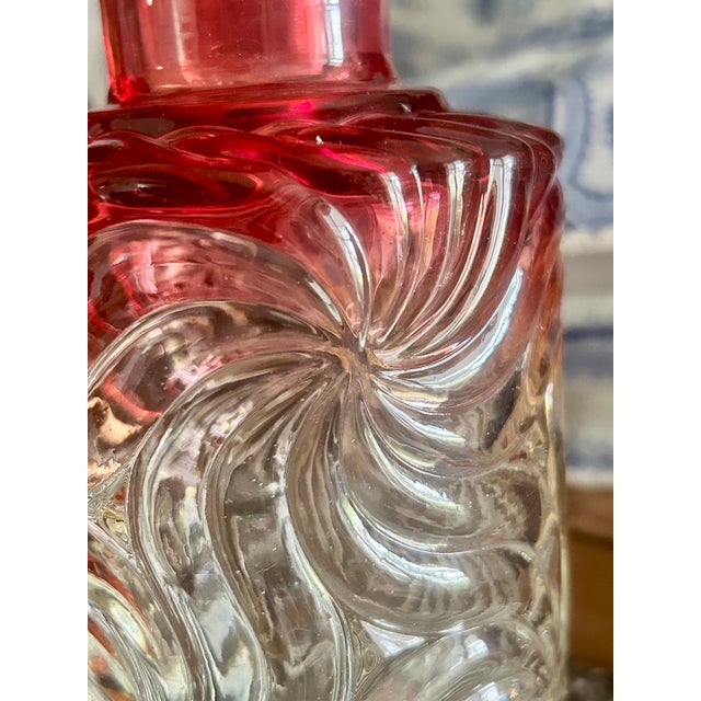 French Antique Baccarat Rose Tienté Pinwheel Perfume Bottles – Set of Four For Sale - Image 3 of 10