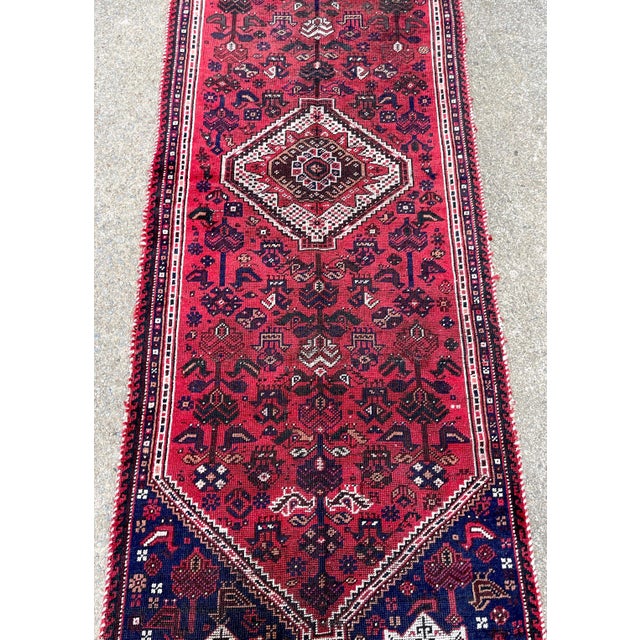 Navy Blue Fine Geometric Caucasian Handwoven Runner For Sale - Image 8 of 18