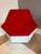 David Adjaye for Knoll “Washington Prism” Lounge Chair and Ottoman Red Wool Upholstery, White Gloss Lacquer Shell An...