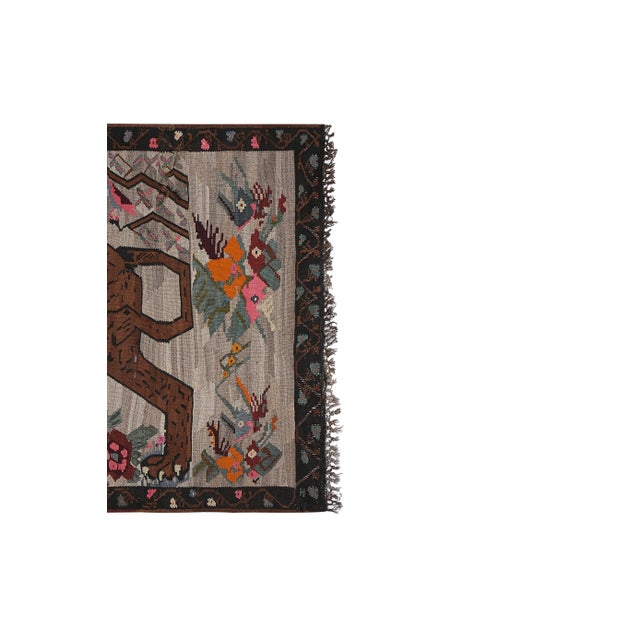 Vintage Anatolian Gabbeh Lion Kilim Rug 6'6'' X 11'1'' For Sale - Image 4 of 12