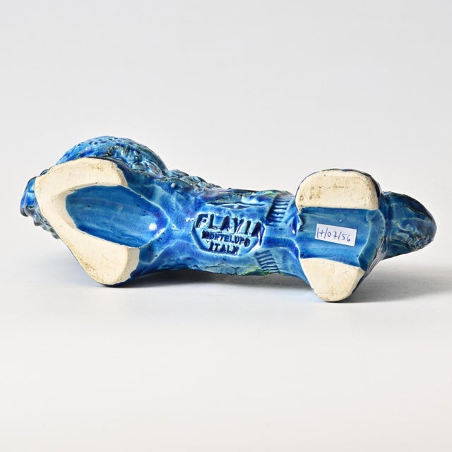 Blue Rimini Blu Lion Figurine by Aldo Londi for Bitossi, 1960s For Sale - Image 8 of 10