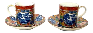 Japanese Cups and Saucers, Pair