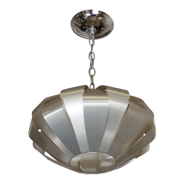 Vintage 1960s Space Age Aluminum Ribbon Pendant For Sale