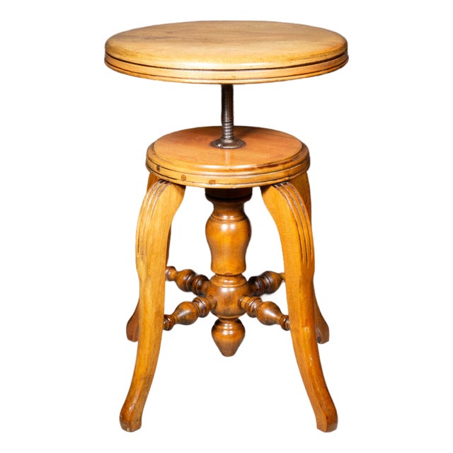 Late 19th C. Adjustable Piano Stool c.1880 For Sale
