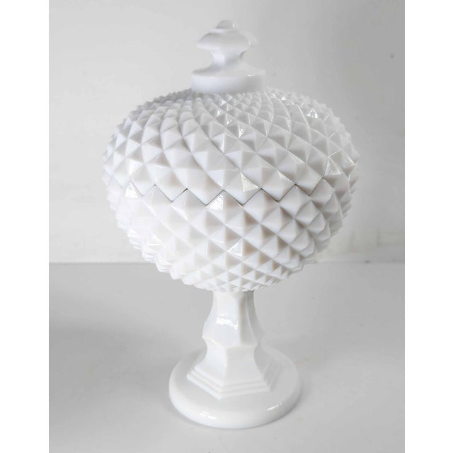 Early 20th Century 20th Century Sculptural White Milk Glass Covered Compote by Westmoreland For Sale - Image 5 of 15