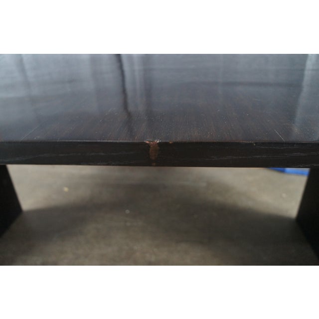 Restoration Hardware Wyeth Floating Rectangular Black Oak Modern Dining Table Rh For Sale - Image 10 of 17