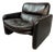 Black Leather Armchair by Titina Ammannati & Giampiero Vitelli for Brunati, Italy, 1970s For Sale