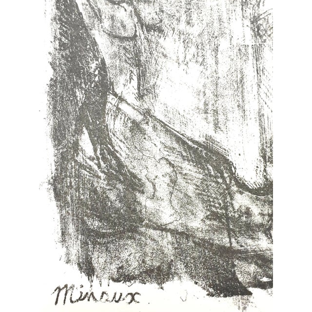 Andre Minaux - Portrait - Original Lithograph 1951 For Sale - Image 3 of 6