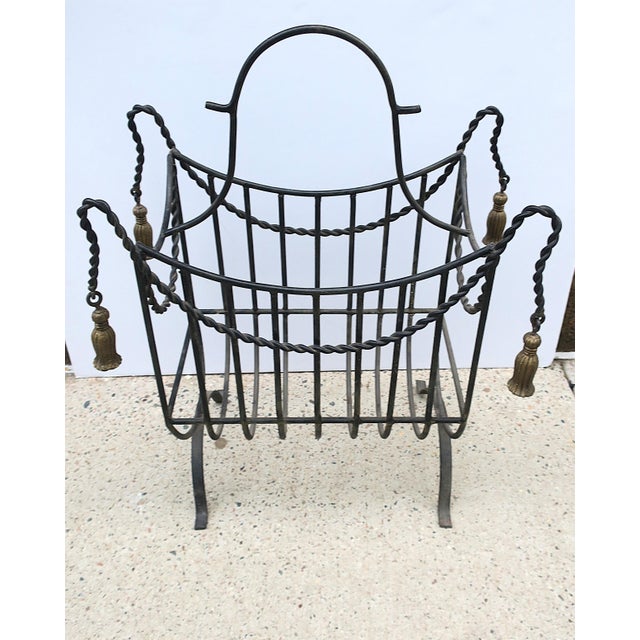 Traditional Firewood Holder Iron With Tassel Design For Sale - Image 3 of 12