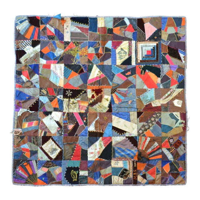 c.1884 Victorian Crazy Quilt - For Sale