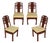 Set of Four Vintage Rosewood Side Chairs With Custom Ochre Marbled Meg Braff Designs Cushions For Sale