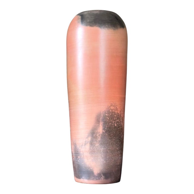 Albert Green (1914-1994) Vintage Studio Salmon Colored Porcelain Raku Vase (Signed) For Sale