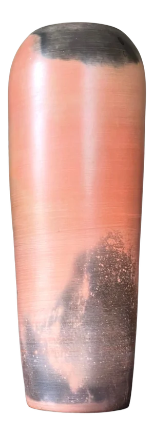 Albert Green (1914-1994) Vintage Studio Salmon Colored Porcelain Raku Vase (Signed)