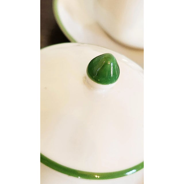 Taste Setter by Sigma 1970s Set of 4 Mid-Century Covered Bouillon or Soup Cups W/ Saucers, “Taste Setter Collection For Sale - Image 4 of 17