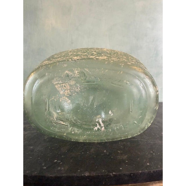 Spanish Hand-Blown Seafoam Glass Vessel With Weathered Patina Finish For Sale - Image 9 of 9