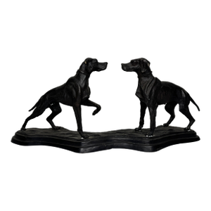 French 19th Century Group Bronze Hunting Hound Dogs Follower of Auguste Nicholas Cain
