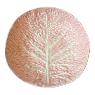 Vintage Large Blush Pink Cabbage Ware Bowl For Sale