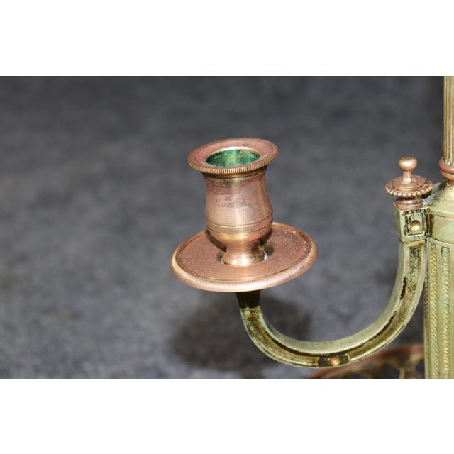 Metal 1950s French Directoire Louis XVI Style Gilt Metal & Tole Bouillotte Lamp For Sale - Image 7 of 14