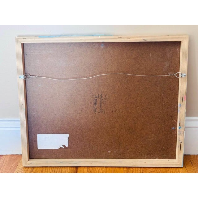 Coastal Joan Jardine Original Abstract Fish Painting - 20 X 16 Textured Blue & Metallic Silver Coastal Oil For Sale - Image 3 of 3