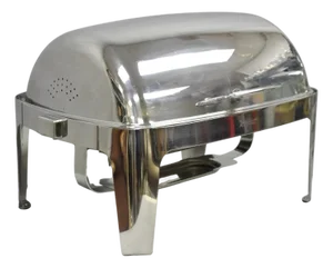 Late 20th Century Sunnex Stainless Steel Rolling 8.5l Chafing Dish Buffet Chafer Catering Server