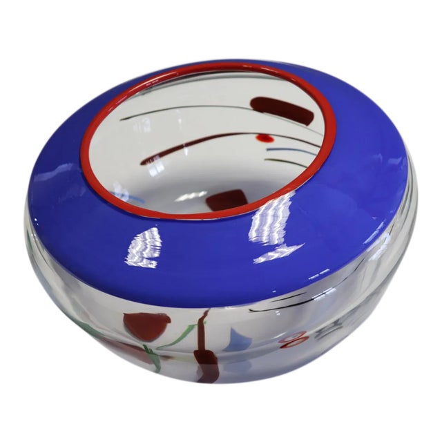 Mid-Century Modern Kadinsky Inspired Murano Glass Bowl For Sale