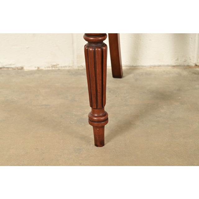 Baker Furniture Style English Regency Carved Mahogany Side Chairs or Dining Chairs, Pair For Sale - Image 9 of 13