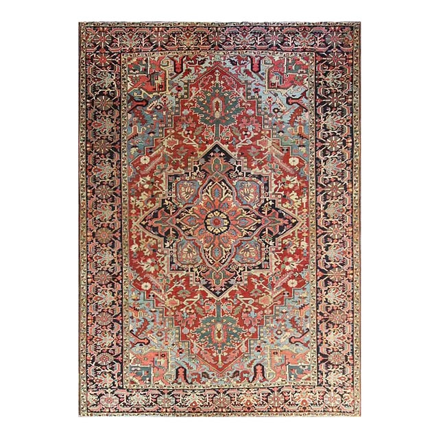 Antique Persian Heriz/Serapi Carpet, 8.3x11.7 For Sale