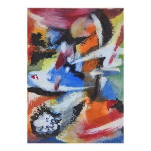 Small Mid 20th Century Colorful Abstract Painting