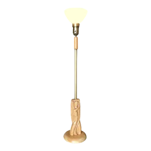 1950s Heifetz Style Hand-Carved Nude Female Bust Torchiere Floor Lamp