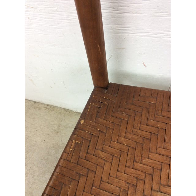 Brown Mid Century Modern Gentleman’s Valet Butler With Woven Seat For Sale - Image 8 of 12