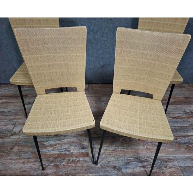 Metal Chairs in Skaï after Colette Guéden, 1950s, Set of 4 For Sale - Image 7 of 7