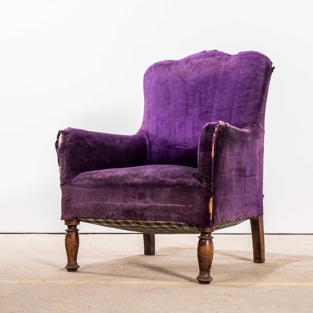 Single Deep Scallop Back Armchair, 1920s For Sale - Image 11 of 11
