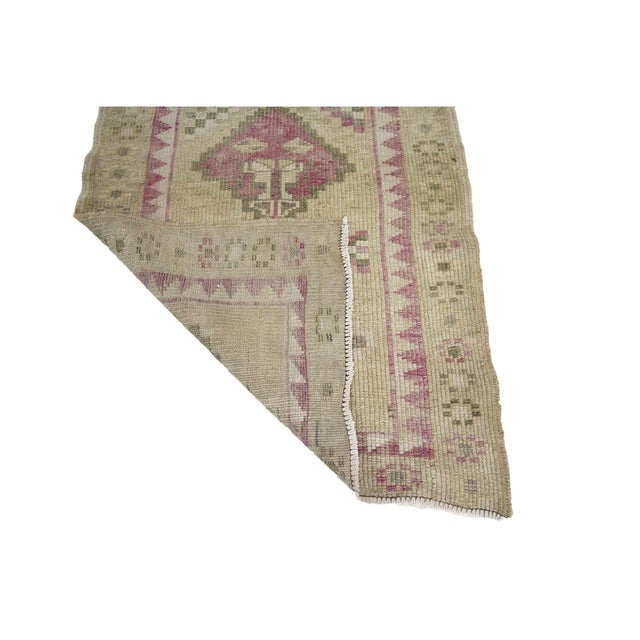 Mid 20th Century Faded Vintage Herki Runner Rug For Sale - Image 5 of 7