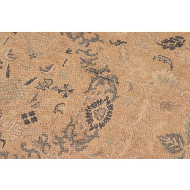 1990s Boho Chic Orange/Beige Wool Rug - 8'2'' X 10'2'' For Sale - Image 5 of 10
