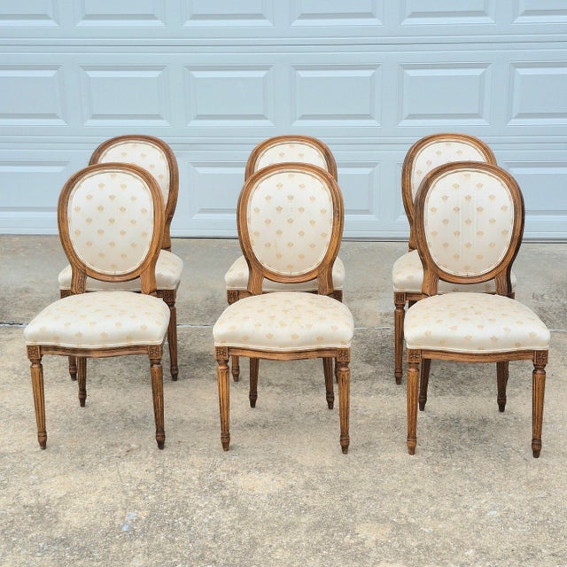 Meet your forever chairs! This set of 6 Louis XVI style dining chairs by Century Furniture combines heirloom quality...