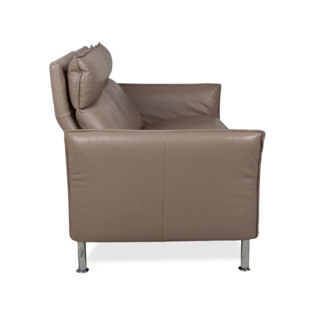 Brown Taupe Leather Porto Three-Seater and Two-Seater Sofas with Manual Function from Erpo, Set of 2 For Sale - Image 16 of 18