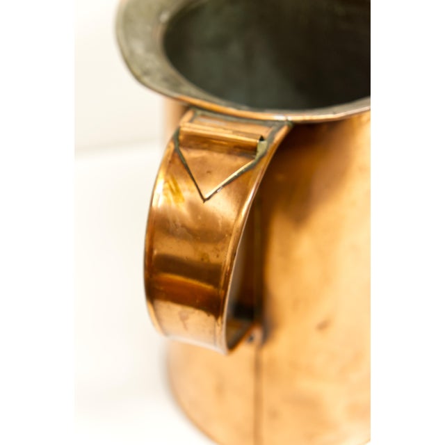 Metal Antique 4 Liter Hammered Copper Measure Pitcher For Sale - Image 7 of 7