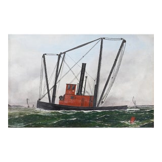 Mid 20th Century Steam Trawler by George Race (1877-1959) For Sale