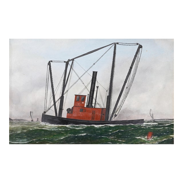 Mid 20th Century Steam Trawler by George Race (1877-1959) For Sale