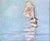 Sky Blue Vintage American Cape Cod Sailboat Oil Painting by Coulton Waugh For Sale - Image 8 of 16