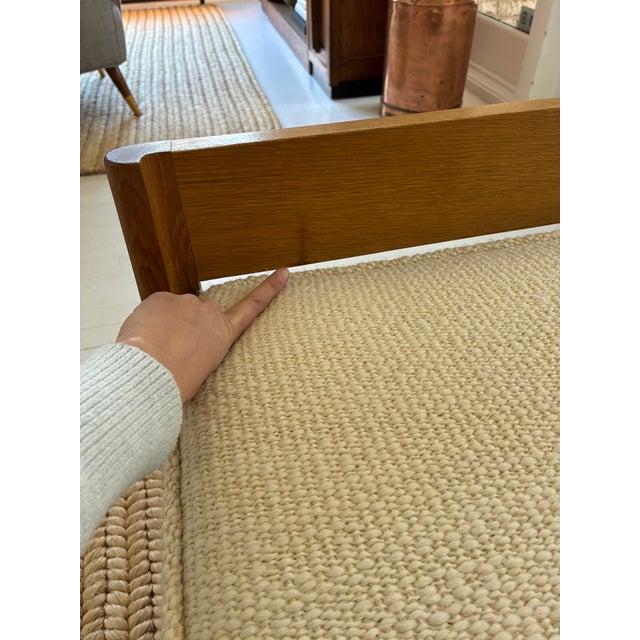 1960s Attributed to Guillerme & Chambron Daybed, Oak and Upholstery For Sale - Image 17 of 17