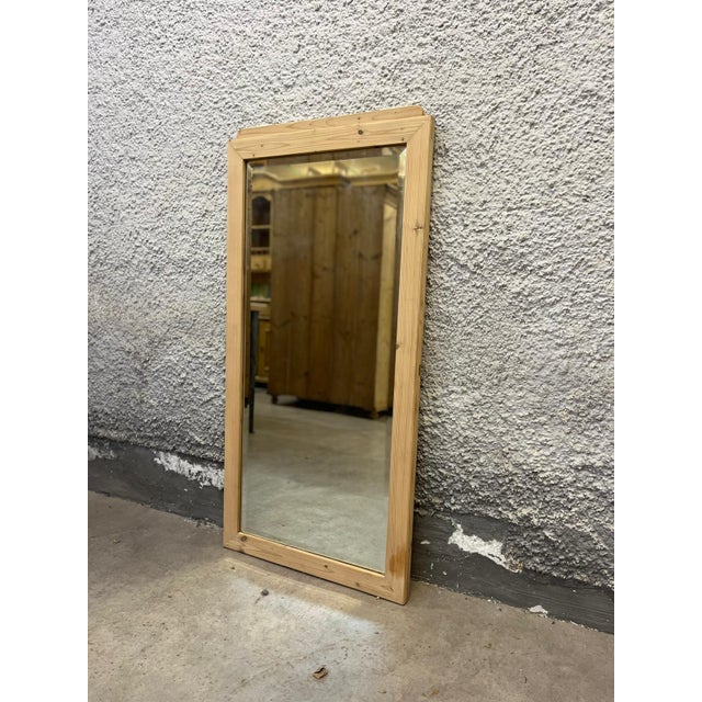 Art Nouveau Faceted Mirror with Surrounding Facet For Sale - Image 5 of 6