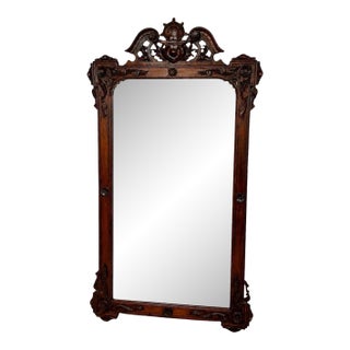 Large Renaissance Revival Hardwood Mirror, Early 20th-Century For Sale