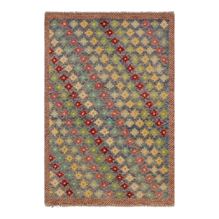 Contemporary Balochi Blue/Red Wool Rug - 4'1''x6'0'' For Sale
