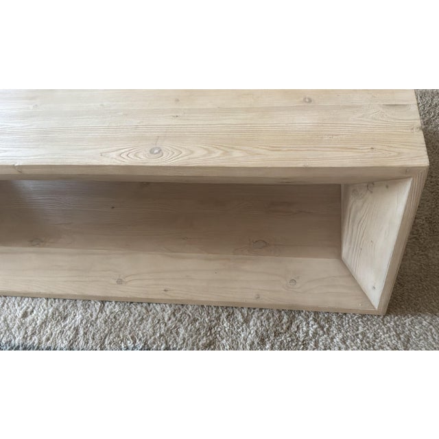 Tan Crate & Barrel "Vernon" Natural Pine Coffee Table (56”) For Sale - Image 8 of 8
