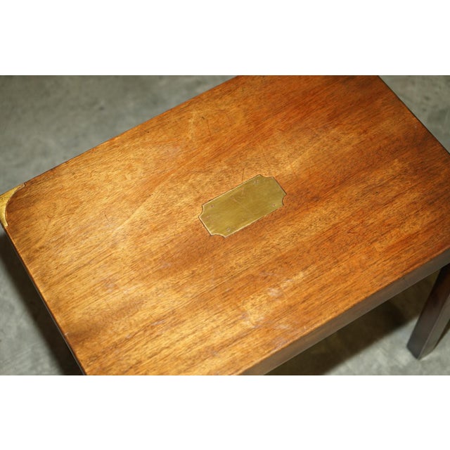 Brown Vintage Nesting Tables from Harrods, Set of 3 For Sale - Image 8 of 18