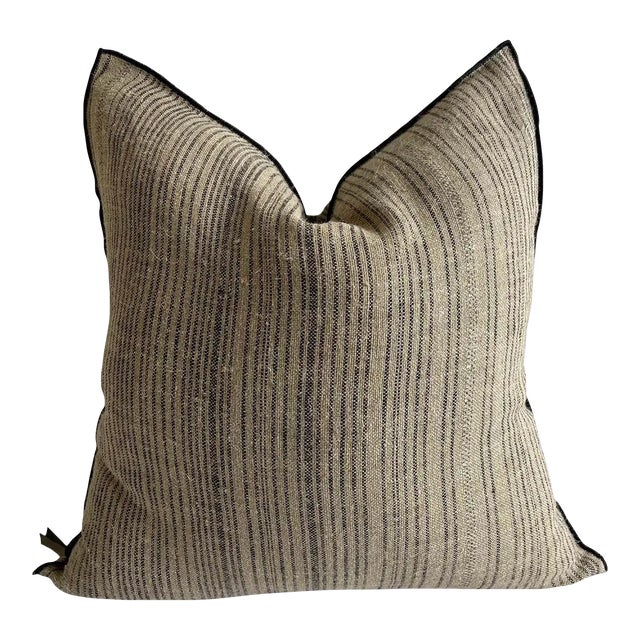 Rustique Zance French Linen Accent Pillow With Insert For Sale