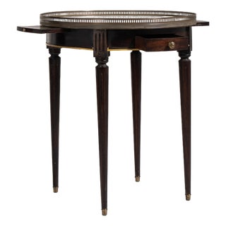 Bouillotte Table with Marble Top and Brass Accents, Antique, France, 19th Century For Sale
