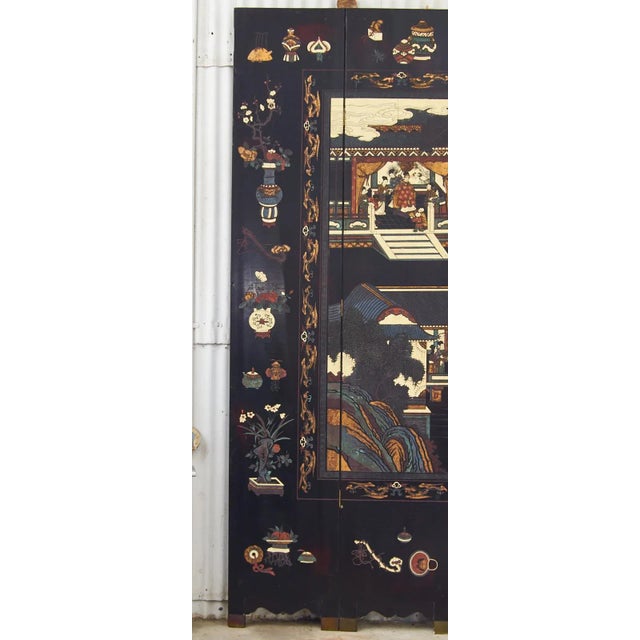 Chinese Chinese Export Twelve Panel Coromandel Screen Spring in Han Palace For Sale - Image 3 of 13