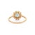 14k Yellow Gold Aquamarine & Diamond Vintage Sunburst Halo Ring Size 4 For Sale - Image 10 of 18